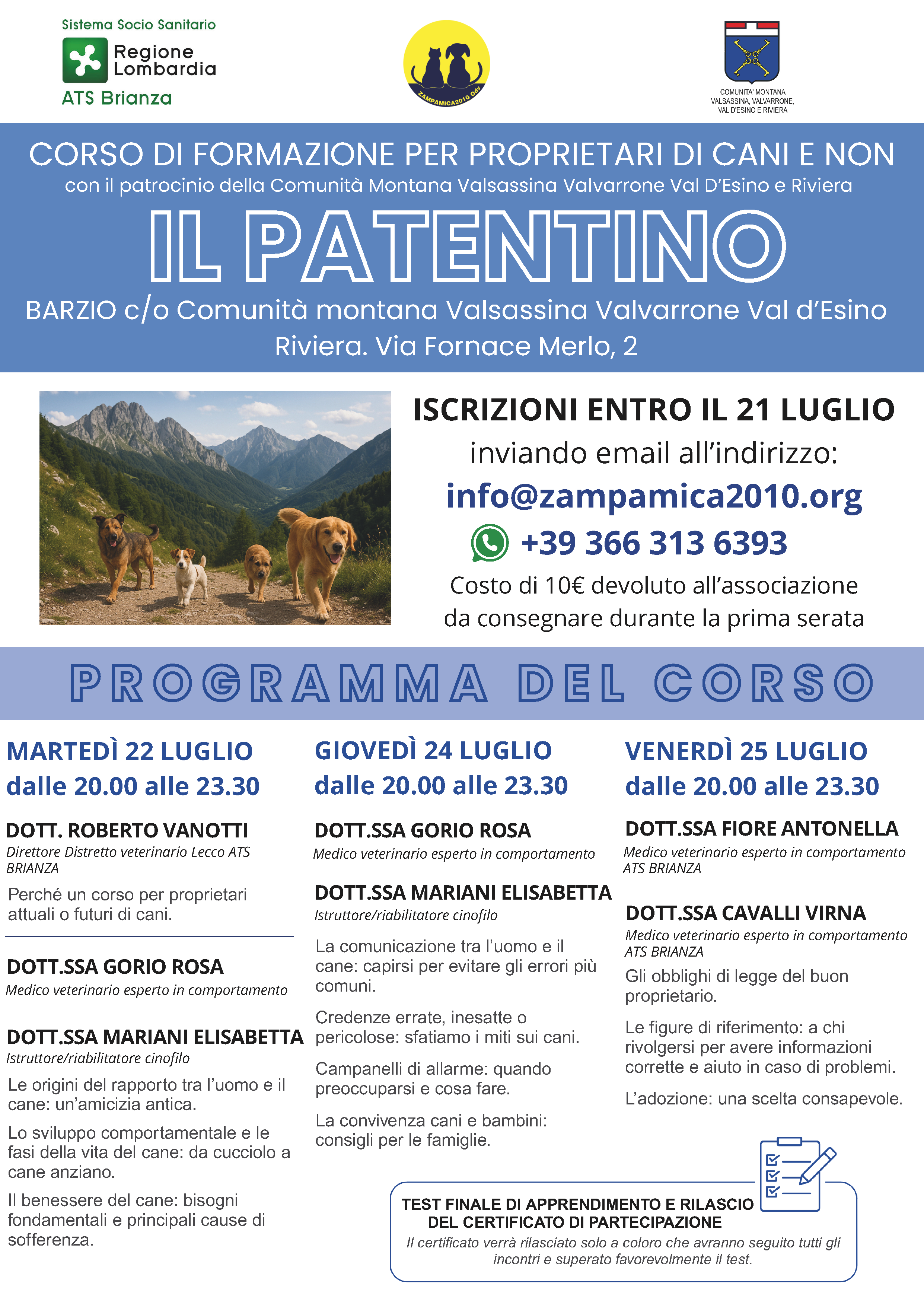 Il patentino: Corso di formazione per proprietari di cani e non
